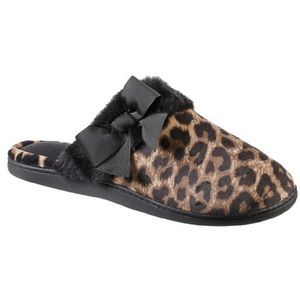 Totes Toasties Leopard Print Slippers Size Large (8-9)